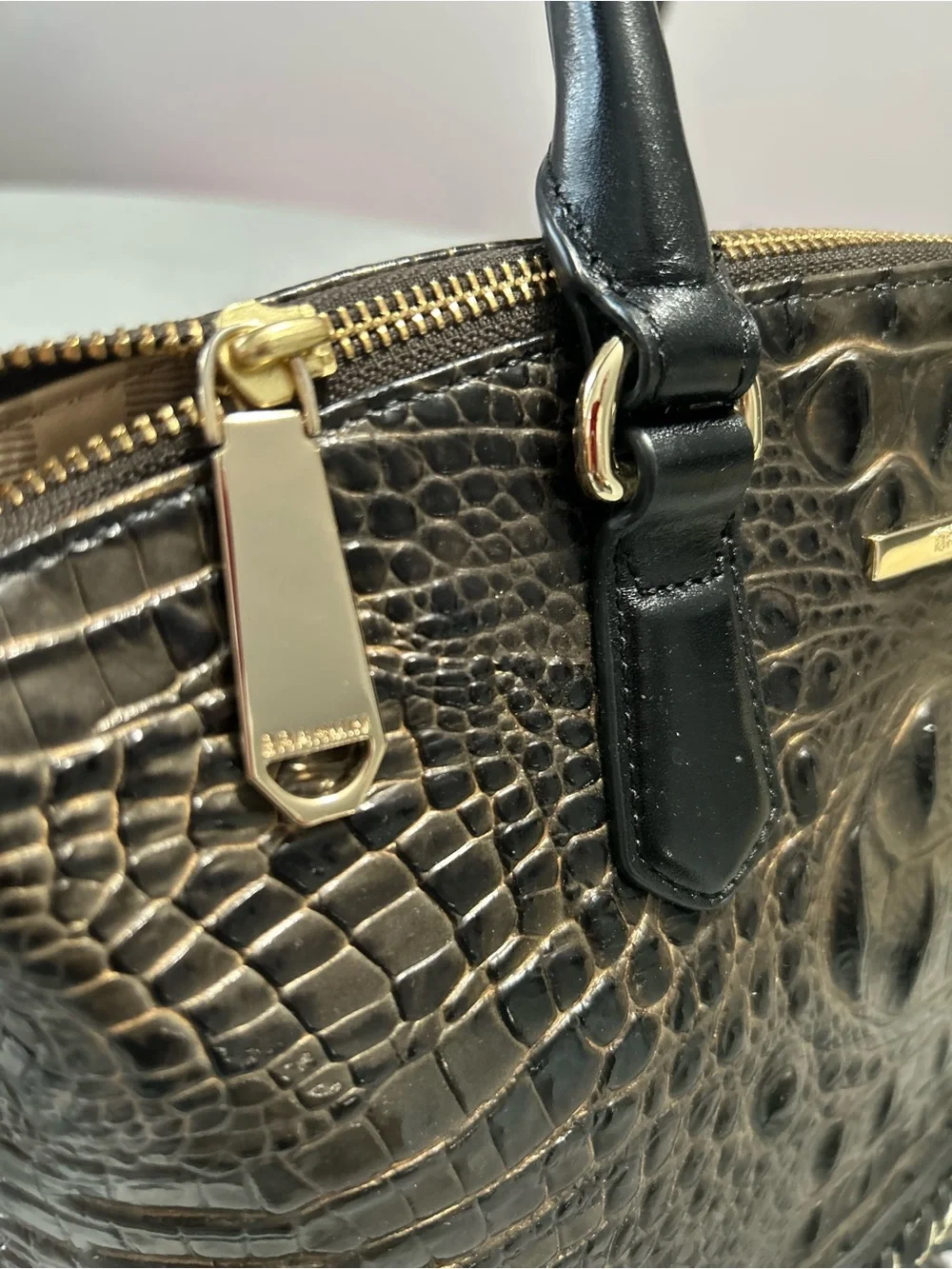 Brahmin Duxbury Graphite Aster Melbourne Leather Satchel